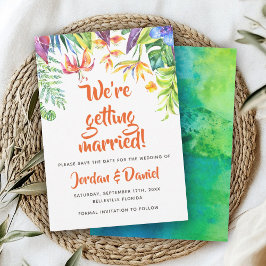 Reserve A Data Casamento Tropical Watercolor Summer Salva a Data