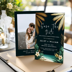 Reserve A Data Casamento Turquesa, Verde e Dourado em Palm Beach
