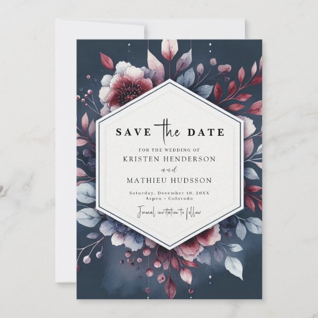 Reserve A Data Casamento Único da Borgonha (Frente)