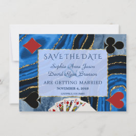 Reserve A Data Casamento Único de Poker Marinho Azul Agate Vegas