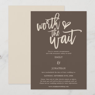 Reserve A Data Casamento Vale a Espera Script Creme Marrom