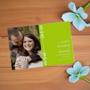 Reserve A Data Casamento Verde Cítrico e Azul Costeiro