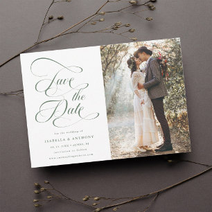 Reserve A Data Casamento Verde Da Elegante Calliografia Salva O
