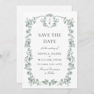 Reserve A Data Casamento Verde da Ornamentado Vitoriana Grace Flo