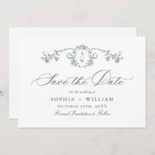 Reserve A Data Casamento Verde da Ornamentado Vitoriana Grace Flo