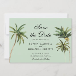 Reserve A Data Casamento Verde da Pastel de Palmeiras Tropicais R