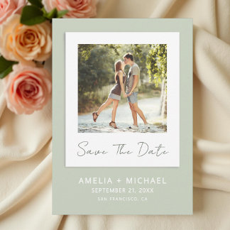 Reserve A Data Casamento Verde da Sage Moderna