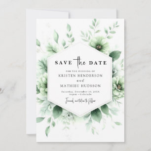 Reserve A Data Casamento Verde de Flores Terrenas Personalizadas