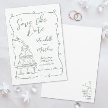Casamento Verde Desenhado à Mão com Toques Caprich