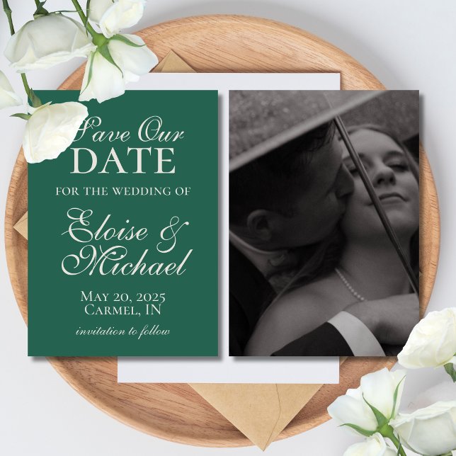 Reserve A Data Casamento Verde do Elegante Moderno Salva a Data (Modern Elegant Sage Green Wedding Suite Theme with options to personalize for your special day.)
