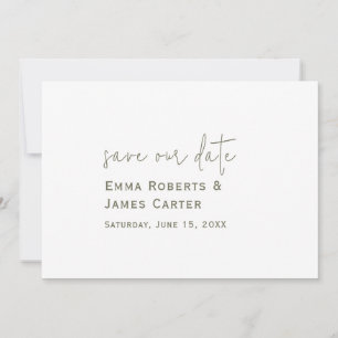 Reserve A Data Casamento Verde e Branco Salve o Dia