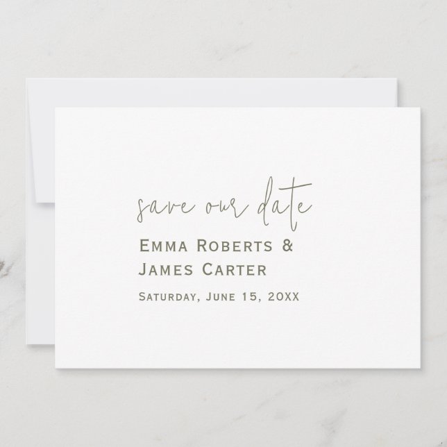 Reserve A Data Casamento Verde e Branco Salve o Dia (Frente)