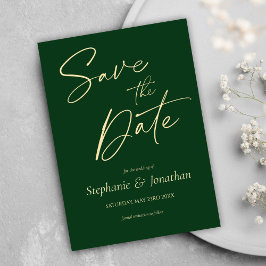 Reserve A Data Casamento Verde Elegante Moderno Minimalista