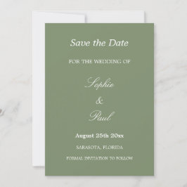 Reserve A Data Casamento Verde Elegante Salve a Data