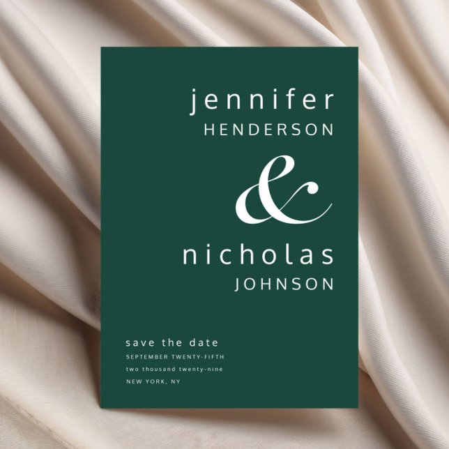 Reserve A Data Casamento Verde Esmeralda Elegante (Elegant Emerald Green Wedding Save The Date)