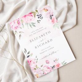 Reserve A Data Casamento Verde Floral Cor de Água Rosa Esbranquiç