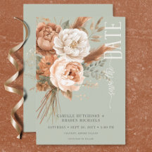 Casamento Verde Floral em Terracota Pêssego e Crem