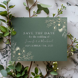 Reserve A Data Casamento Verde Oliva Romântico Salve a Data