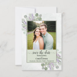 Reserve A Data Casamento Verde Rústico com Eucalipto e Lavanda em