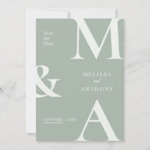 Casamento Verde Sage Minimalista Moderna Salvar a 