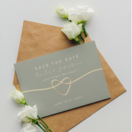 Reserve A Data Casamento Verde Sage Minimalista Moderno