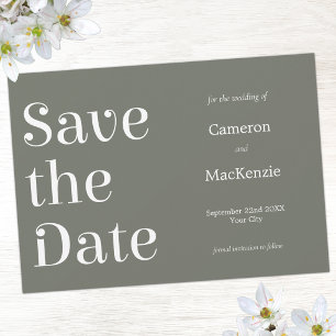Reserve A Data Casamento Verde Sage Moderno Minimalista Salve a D