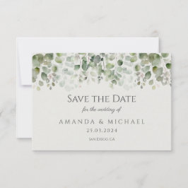 Reserve A Data Casamento Verde Sálvia Eucalipto