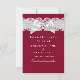 Reserve A Data Casamento Vermelho Burgundy Branco Pérola Arco Sal