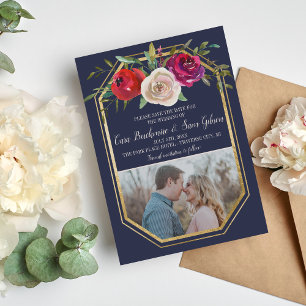 Reserve A Data Casamento vermelho de Borgonha dos azuis marinhos