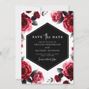 Reserve A Data Casamento Vermelho de Crimson de Elegância Simples