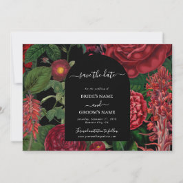 Reserve A Data Casamento Vermelho de Moody Florals Black Arch