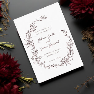 Reserve A Data Casamento Vermelho Escuro por Fora do Barroco