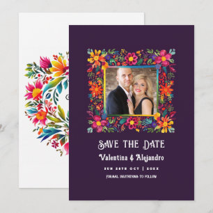 Reserve A Data Casamento Vibrante com Aquarela Fiesta Mexicana