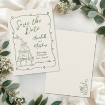 Casamento Vintage Desenhado à Mão Salve a Data