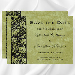 Reserve A Data Casamento Vintage, Folhas de Parreira Vitorianas