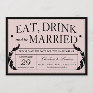 Reserve A Data CASAMENTO VINTAGE PINK ornamentado   SALVAR A DATA