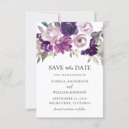Reserve A Data Casamento Violeta Violeta Floral Por Aquarela