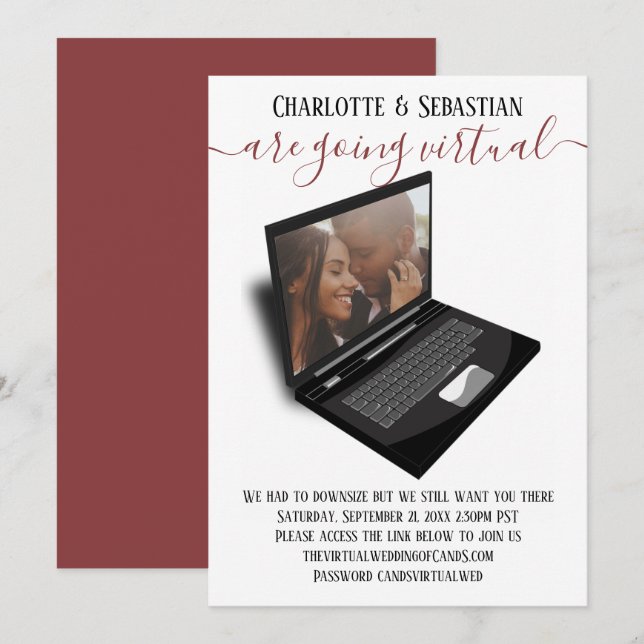 Reserve A Data Casamento Virtual Salvar A Foto Da Data (Frente/Verso)