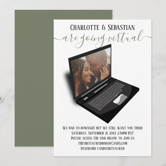 Reserve A Data Casamento Virtual Salvar A Foto Da Data (Frente/Verso)