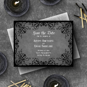Reserve A Data Casamento Vitoriano Gótico Negro