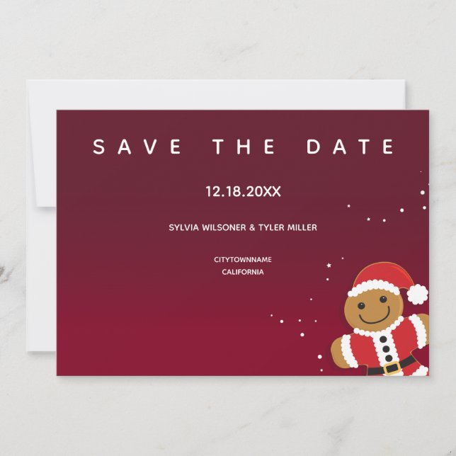 Reserve A Data Casamento Whimsical com Papais noeis Borgonha (Frente)
