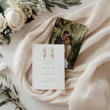 Cascading Floral Monogram Crest Wedding