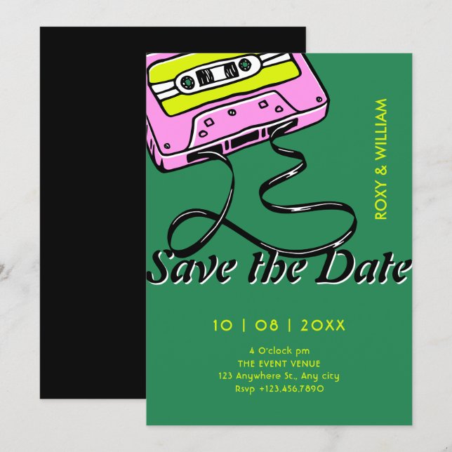 Reserve A Data Cassette wedding  (Frente/Verso)