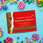 Reserve A Data Castanho Branco Único Engraçado<br><div class="desc">Marrom realístico e Dias de os namorados vermelhos Chocolate Engraçado Salve o cartão Data. Este gráfico ilusivo é ideal para dar a quem ama arte comida,  doces,  artigos de padaria,  sobremesas e ilusão óptica engraçada.</div>