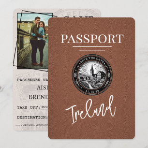 Reserve A Data Castanho Irlanda Passaporte Salvar Data
