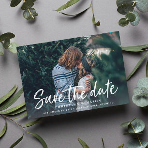 Reserve A Data Casual Brush Photo Save the Date