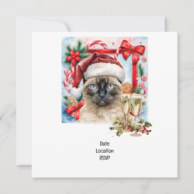 Reserve A Data Cat veste Santa Hat para o festival temático de Na (Frente)