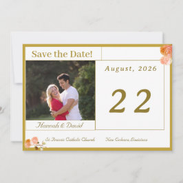 Reserve A Data Católica Terracotta Rosa Flat Save The Date Card
