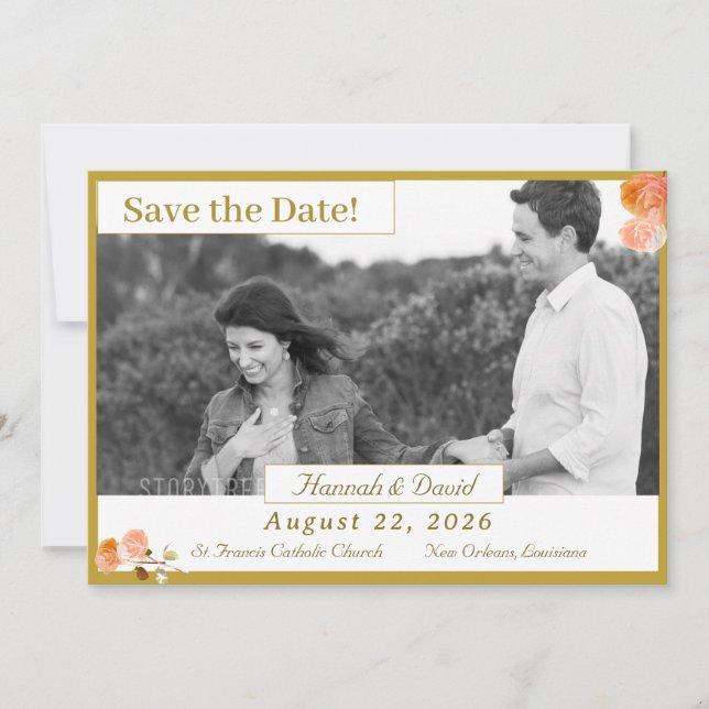 Reserve A Data Católica Terracotta Rosa Flat Save The Date Card (Frente)