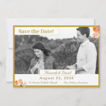 Católica Terracotta Rosa Flat Save The Date Card